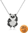 Black and White Diamond Panda Pendant