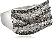 Sterling Silver Black and White Diamond Ring