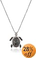 Black and White Diamond Turtle Pendant