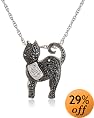 Black and White Diamond Cat Pendant