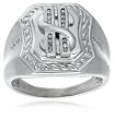 Sterling Silver Men's Diamond Dollar Sign Ring
