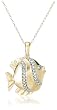 14k Gold Diamond Fish Pendant