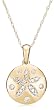 14k Gold Diamond Sand Dollar Pendant