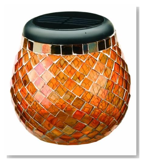 Smart Solar/Smart Solar 3772WRM1 Glass Mosaic Solar T-Light. Amber