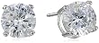 8mm Round Cubic Zirconia Four-prong Stud Earrings