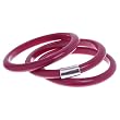 Pink Resin and Sterling Silver Bangle Bracelet Set