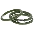 Green Resin and Sterling Silver Bangle Bracelet Set