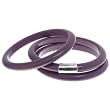 Purple Resin and Sterling Silver Bangle Bracelet Set