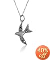 Sterling Silver Marcasite Bird Pendant