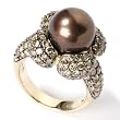 14K Gold Chocolate South Sea Cultured Pearl and Diamond Ring