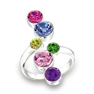 Multicolor Swarovski Crystal Ring