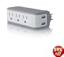 Belkin BZ103050vTVL Mini Surge Protector/Dual USB Charger