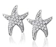10k White Gold Diamond Starfish Earrings