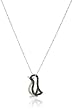 14k White Gold Black and White Diamond Penguin Pendant (1/6 cttw)