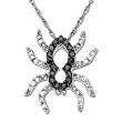 14k Gold Black Diamond Spider Pendant