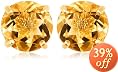 Gold Overlay Sterling Silver 8mm Round Citrine Earrings