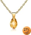 Gold Overlay Sterling Silver 8x5mm Pear-Shaped Briolette Citrine Pendant