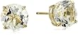 Gold Overlay Sterling Silver Round Green Amethyst Earrings
