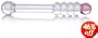 Don Wand Glass Pleasure Wand, Pink Tip with Clear Rings