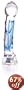Don Wand Real Tip LED Glass Pleasure Wand, Blue Ripple