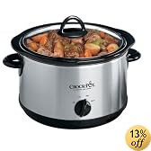Crock-Pot SCR503UM 5-Quart Round Manual Slow Cooker with Dipper, Stainless Steel