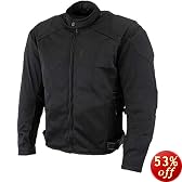 Men's Black Mesh Padded with Level-3 Advanced Armored Motorcycle Jacket - Size : Large