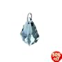 Black Diamond Multi Faceted Baroque Swarovski Crystal Sterling Silver 25 MM X 12 MM Pendant