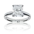 Platinum Radiant Cut Diamond Solitaire Engagement Ring (3.23 ct, E Color, VVS2 Clarity)