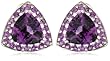 Sterling Silver Amethyst Trillion Earrings
