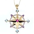 Gemstone Compass Pendant