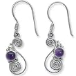 Sterling Silver and Amethyst Drop Earrings