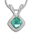 Sterling Silver Faceted Caribbean Quartz Pendant on Snake Chain