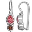 Sterling Silver Quartz and Garnet Earrings