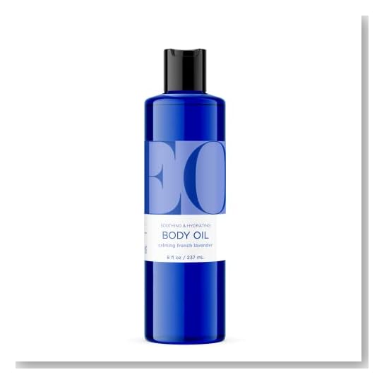 EO Body Oil for Massage & Moisture, French Lavender, 8-Ounce Bottles (Pack of 2)