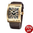 Evisu Ebi-Grand Gents Stainless Steel Leather Strap Watch