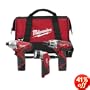 Milwaukee 2490-23 12-Volt Compact Drill, Impact Wrench, and Worklight Combo Kit