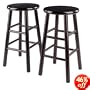 Winsome Wood S/2 Wood 24-Inch Stools, Espresso Finish