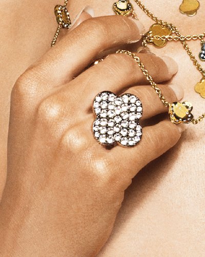 "Heidi Klum Swarovski Crystal Cocktail Ring - Silver (8)"