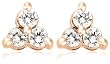 3-Stone Diamond Stud Earrings