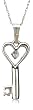 Diamond Heart Key Pendant 