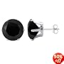 2.5 MM Round Black Cubic Zirconia .925 Sterling Silver Post Friction Back Stud Earrings
