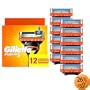 Gillette Manual Cartridge, Fusion, 12-Count Packages