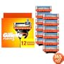 Gillette Manual Cartridge, Fusion, 12-Count Packages