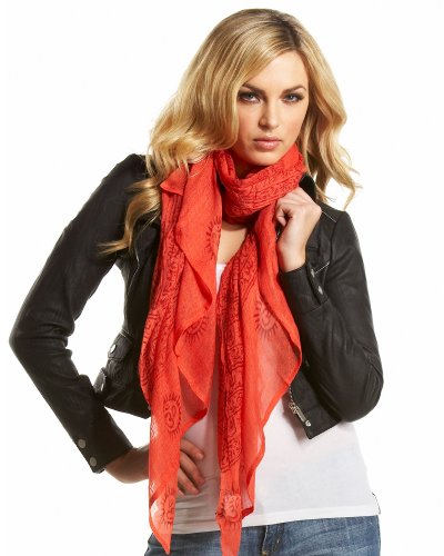 "Eastern Inspired Printed Scarf - Orange (1SZ)"