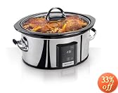 Crock-Pot SCVT650-PS 6-1/2-Quart Programmable Touchscreen Slow Cooker, Stainless Steel