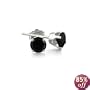1ct tw. Black Diamond Stud Earrings set in White Gold