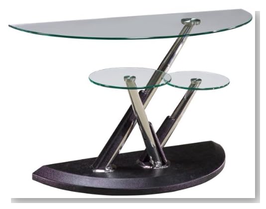 Magnussen Modesto Metal Half Moon Sofa Table