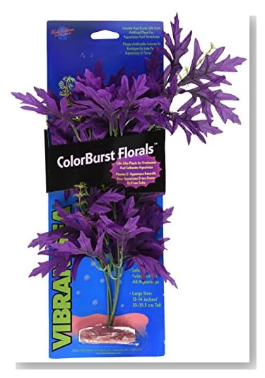 Vibran-Sea Amazon Butterfly Leaf Silk-Style Aquarium Plant, Large 13-14 tall, Plum