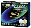 TDK 録画用ブルーレイディスク BD-R DL 50GB 1-4倍速対応 ホワイトワイドプリンタブル 10枚入り 5mmケース BRV50PWB10S