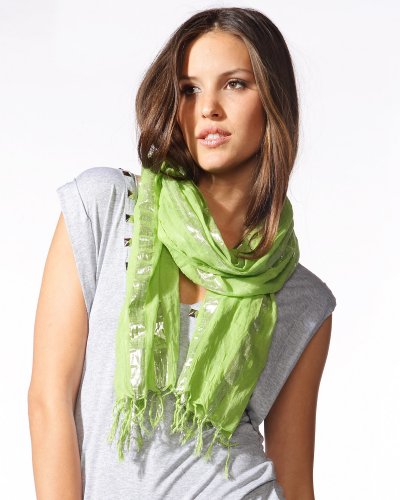 "Lurex Stripe Scarf - Green Bouquet (1SZ)"